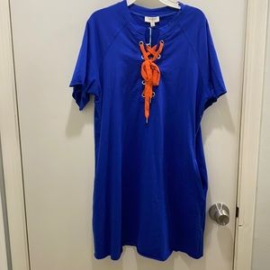 Blue and orange T-shirt dress NWT